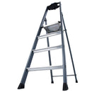 Алуминиева елоксирана стълба KRAUSE SePro S 3+1 с голяма ергономична платформа и неплъзгащи краища.