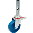 Колело с метална основа и синьо гумено колело за мобилно скеле KRAUSE ProTec XS.