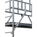 Подробен изглед на немското професионално скеле KRAUSE ProTec XS, показващо подсилена основа и система парапети.