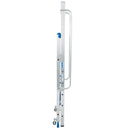 Складова стълба KRAUSE STABILO 7 в изправено положение, с интегрирани колела за лесно транспортиране.