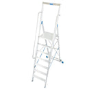 Складова стълба с платформа KRAUSE STABILO 7 с предпазни бари и голяма удобна стояща зона.