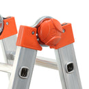 Детаил от алуминиева телескопична стълба GIERRE PEPPINA AL010 с регулируем механизъм.