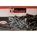 Опаковка от 2.5 кг поцинковани стоманени пирони TOOLER с плоска глава, показваща продукт в кутия.
