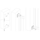 Скица на комплект крепежи за автомат Interio за монтаж на стената с размери и детайли.