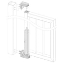 Схема на вграден автомат за затваряне Interio с комплект панти за портата.