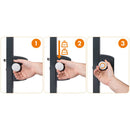 Указания за използване на комплект дръжки LOCINOX с защита за деца в три стъпки.