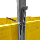 Метален клин за затягане на стенен профил с жълта дървена основа