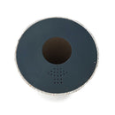 Горен изглед на бетонен кош с капак, черен метален отвор и перфорация за вентилация.