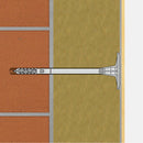 Дюбел метален пирон LMX 10х200, използван за топлоизолация, монтиран в стена.