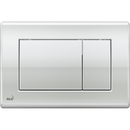 Бутон за вградено тоалетно казанче M271, хром-полиран, с фиксираща рамка и инструкции за монтаж.