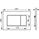 Скица с размери на бутон за вградено тоалетно казанче M279 Антивандал - INOX от AlcaPlast.