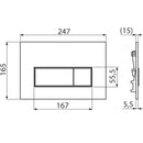 Технически чертеж на бутон за вградено тоалетно казанче THIN M570, размери и спецификации.