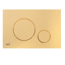 Бутон за вградено тоалетно казанче AlcaPlast THIN M675 в златно с механично изплакване.