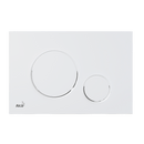 Бутон AlcaPlast за вградено казанче, бял мат, тънък профил, двойно действие, съвместим с всичките системи.