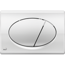 Бутон за вграждане на тоалетно казанче AlcaPlast, хром-полиран, за монтаж пред стена, наличен на склад.