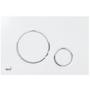 Бутон за вградено тоалетно казанче THIN M770 - бял с полиран хром пръстен, механично изплакване