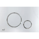 Два пръстена от хром-полиран материал за вградено тоалетно казанче Alca, един голям и един малък.