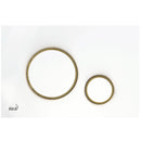 Два кръгли огледала с златни рамки на бял фон, произведени от Alca.