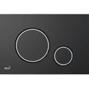 Бутон за вградено тоалетно казанче THIN M778 - черен-мат с хром пръстени, идеален за модерни бани.