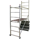 Компактно алуминиево мини скеле KRAUSE с лесно транспортиране и максимална работна височина 3 метра. Немско качество.