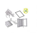 Схема на инсталиране на комарна мрежа Mosquito, с показване на стъпките и упътване.