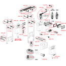 Схема с части за тоалетно казанче за вграждане, обозначени с номера и кодове.
