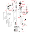 Илюстрация на части за тоалетно казанче с обозначени елементи и техните кодове.
