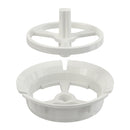 Регулатор за воден поток за вградено казанче, части от бял пластик за промивни механизми на AlcaPlast.