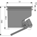 Чертаж на комбиниран капан за миризми с размери 51x35x44.5 mm, предназначен за сифони APZ-13 и APV-120.
