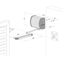 Схема на автомат за затваряне PANTHER, подходящ за стени и стълбове, с размери и монтажни елементи.