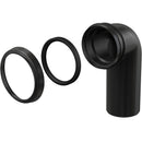 Коляно ф90 с гумени уплътнения за монтаж на тоалетни и вградени казанчета, черен.