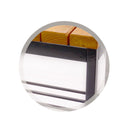 Детайл на метална пейка без облегалка Пекин с дървени дъски и изчистен дизайн.