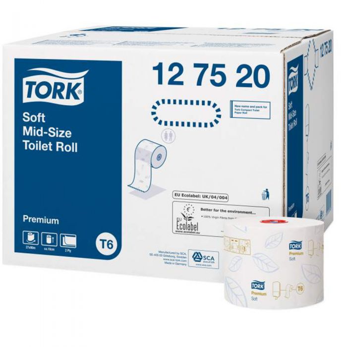 Купи Tork Тоалетна хартия на ролка Premium Toilet Paper Compact Roll Soft – system T6 за 139.22 лв. само от Nika.bg