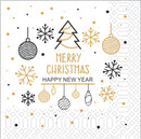 Купи Коледни салфетки, бели, Merry Xmas, 24 х 24 см, 1 пл., 500 бр. за 5.76 лв. само от Nika.bg
