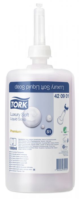 Купи Tork Концентриран течен сапун Premium Soap Liquid Luxury Soft – system S1, 6 х 1 литър за 125.35 лв. само от Nika.bg