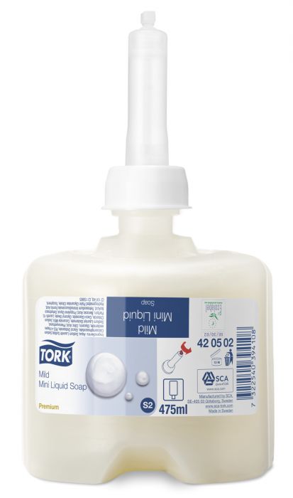 Купи Tork Концентриран течен сапун за ръце Premium Soap Liquid Mini Mild – system S2, 8 х 500 мл за 94.49 лв. само от Nika.bg