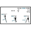 Схема на алуминиева стълба KRAUSE CORDA 2x8 с височини, тегло и спецификации за употреба.