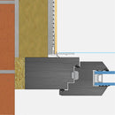 Детайлен план на прозоречен профил с мрежа и предпазна ламела, приложение за инсталация.