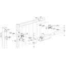 Схема на автомат за затваряне на врата SAMSON 2 с монтажни компоненти и размери.