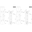 Схема на насрещник за брава за вграждане, модела SPK 30 и SPK 40, с размери и монтажни инструкции.