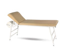 Сгъваема медицинска кушетка с регулируема облегалка, идеална за медицински кабинети.
