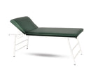 Сгъваема медицинска кушетка с регулируема облегалка и здрава конструкция, подходяща за медицински кабинети.
