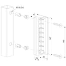 Схема на полиамиден насрещник за градинска врата с размери и монтажни детайли.
