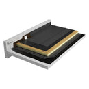 Секция на строителен материал с полимерен битумен грунд и хидроизолация в черен и жълт цвят.