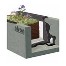 Илюстрация на течна хидроизолация Alsan Flashing Jardin за кош, покрит с растителност.