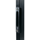 Плосък насрещник за декоративна градинска брава в черен цвят, за квадратен профил 40 x 40 мм.