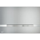 Бутон за вградено тоалетно казанче STRIPE - метал-мат полиран от AlcaPlast, механично изплакване с двойно действие.