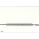 Бутон за вградено тоалетно казанче STRIPE - стъклен бял, механично изплакване с двойно действие.