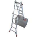 Телескопична стълба KRAUSE TELEMATIC 4x5 с алуминиева конструкция и поддържащ контейнер.