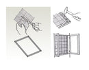 Илюстрация на инсталиране на мрежа против насекоми Tropical с ръчно рязане и монтажа на рамка.